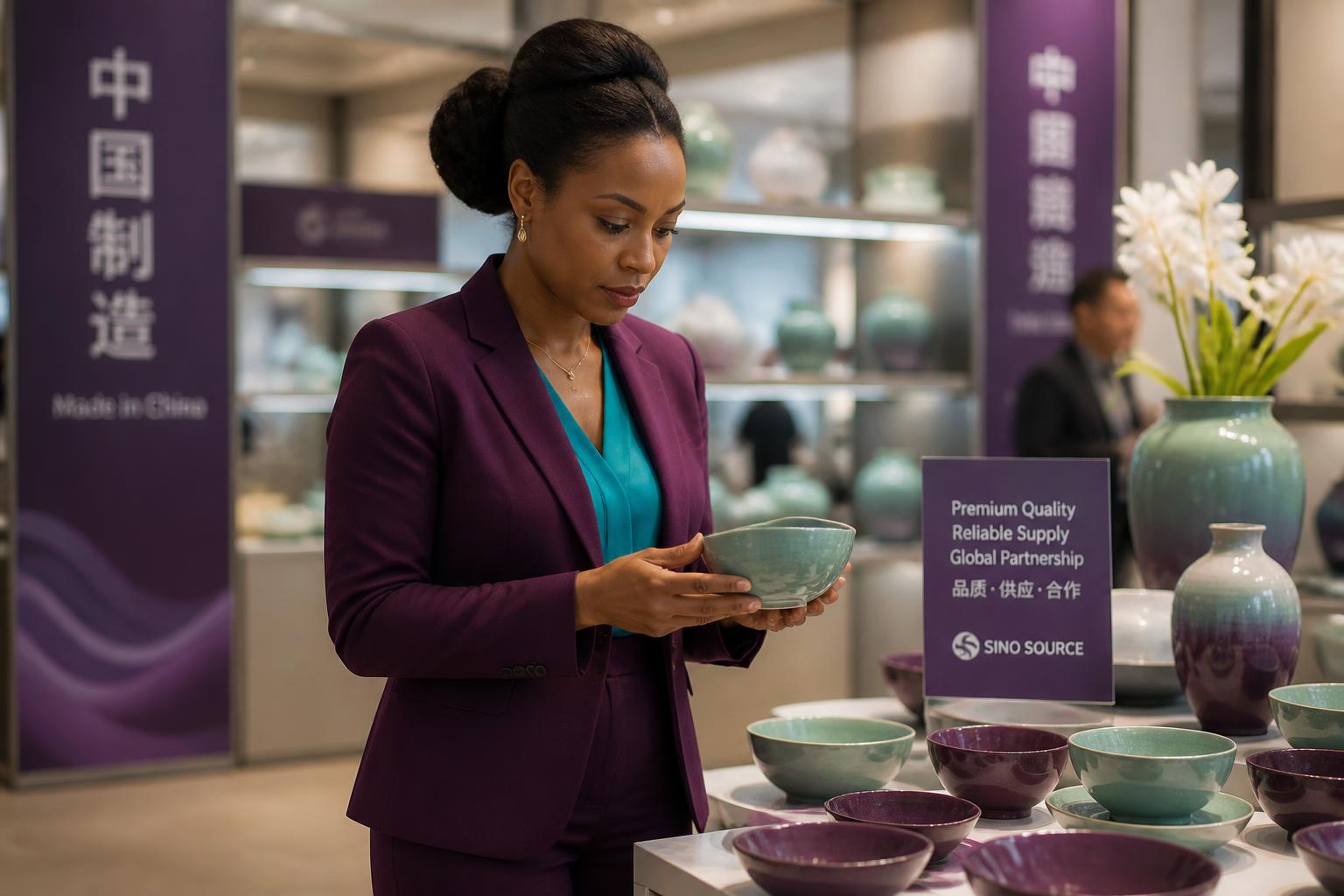 Professionnelle KADIKOLL en contrôle qualité lors d'un sourcing en Chine